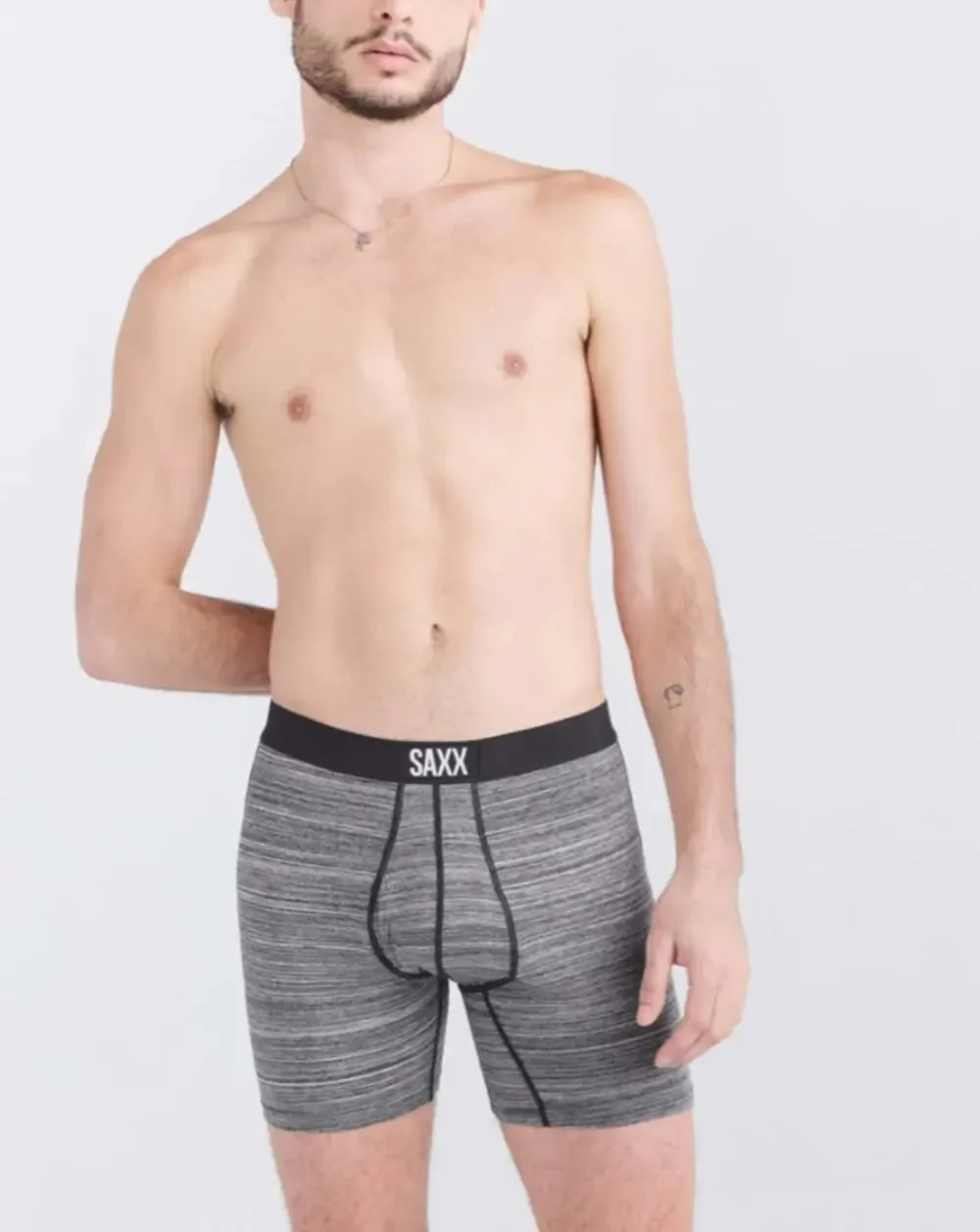 Saxx Men's S Heather Grey Spacedye Ultra Super Soft Boxer Brief C7-7